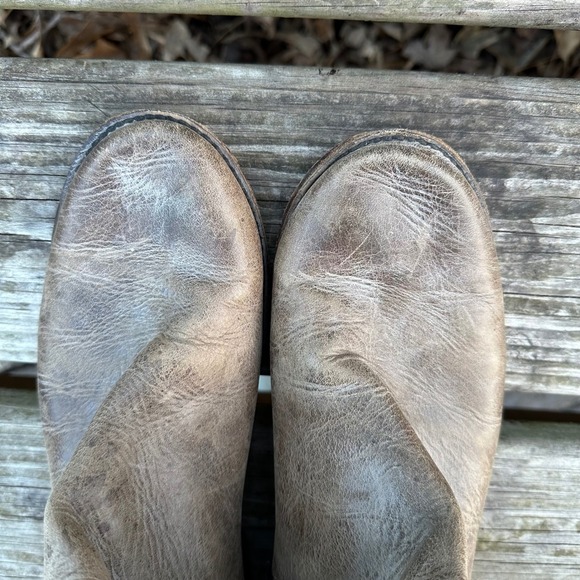 Frye Paige Tall Riding Boots Distressed Taupe Gray Equestrian Size 9.5 Old Money - Picture 8 of 10